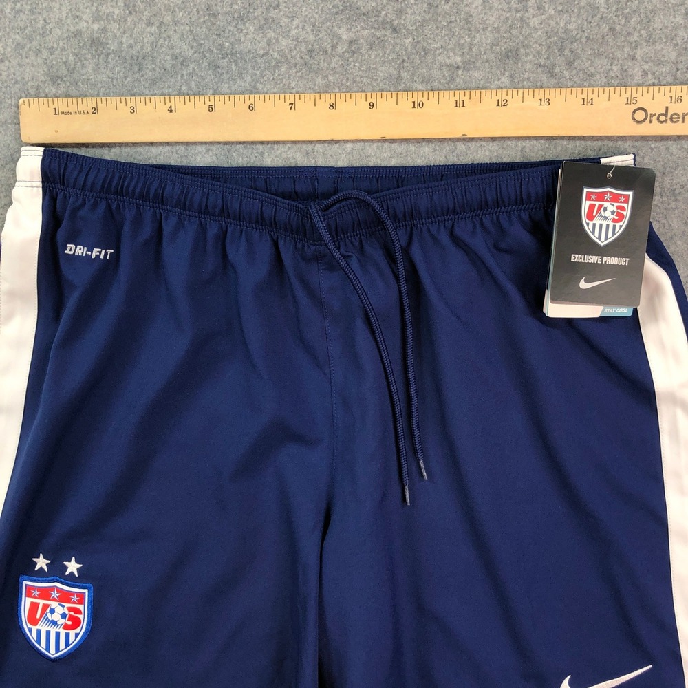 New Nike Womens US Soccer Shorts Large Blue Dri-FIT Training Navy Stay Cool NWT - Picture 12 of 16
